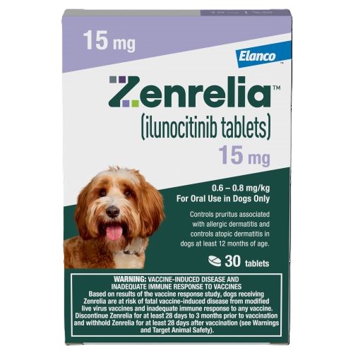 Zenrelia (ilunocitinib) Tablets For Dogs, 15 mg, 30 Tablets x 6 Count