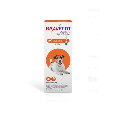 BRAVECTO Topical Solution For Dogs  9.9-22 lbs lbs, 1 Tube Orange