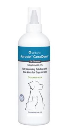 VetOne Aurocin CeraDerm Ear Cleanser, 8 oz BLUE
