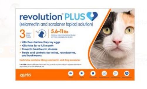 Revolution Plus For Cats 5.6-11 lbs,  3 dose, Orange
